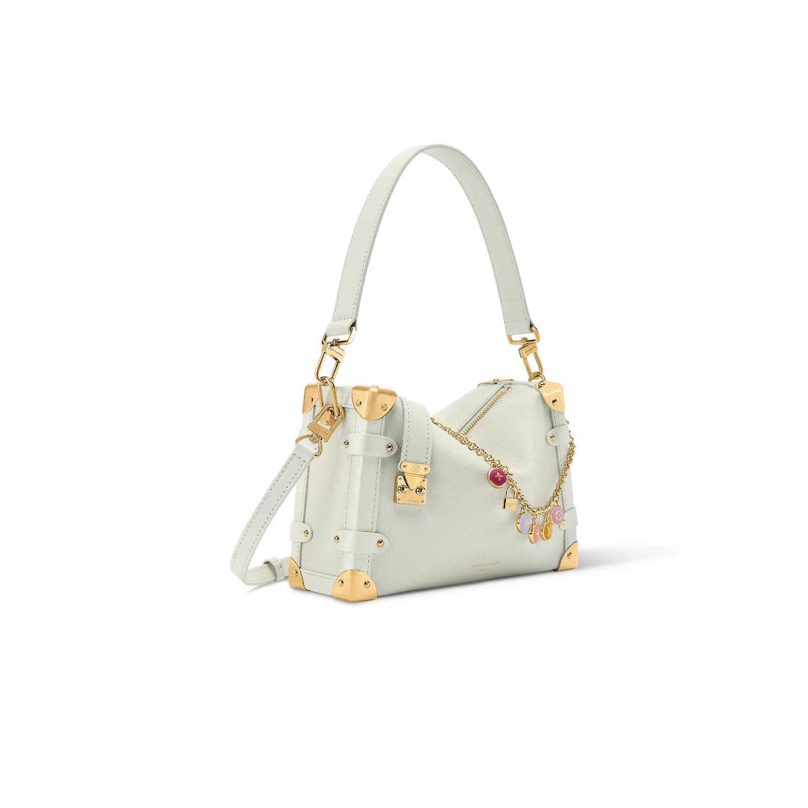 M27449 LouisV Side Trunk Small Bag - Light Green Leather - 19 × 12.5 × 7.5 cm
