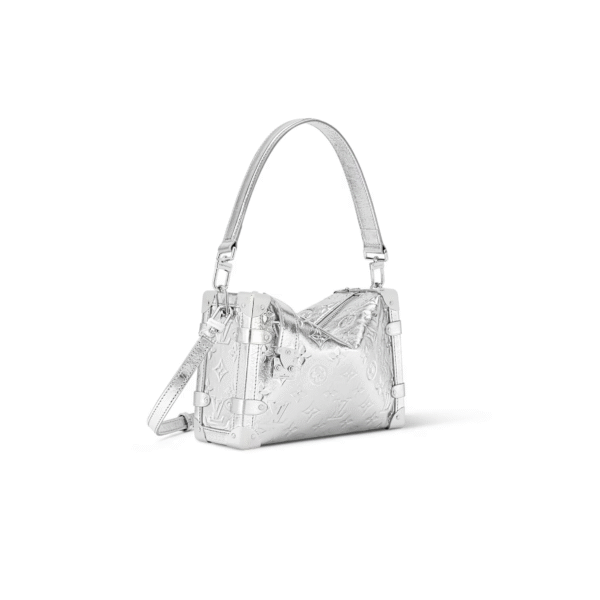 M26223 LouisV Monogram Miroir Side Trunk Medium Bag - Silver Mirror Leather - 16 × 8.5 × 23.5 cm
