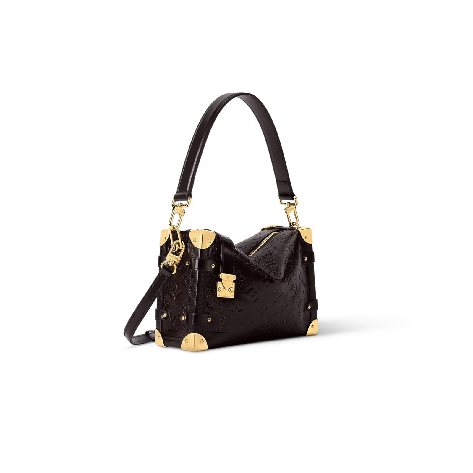 M26304 LouisV Side Trunk Medium Bag - Chocolate Monogram Embossed Leather - 16 × 8.5 × 23.5 cm