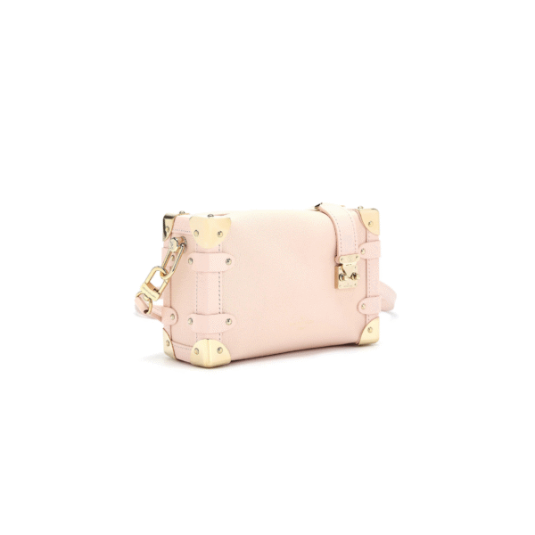 M25071 LouisV Side Trunk Medium Bag - Pink Grained Leather - 21 × 14 × 6 cm