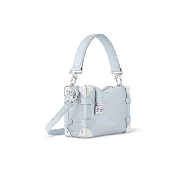 M25067 LouisV Side Trunk Bag - Blue Grained Leather - 18 × 12 × 8 cm