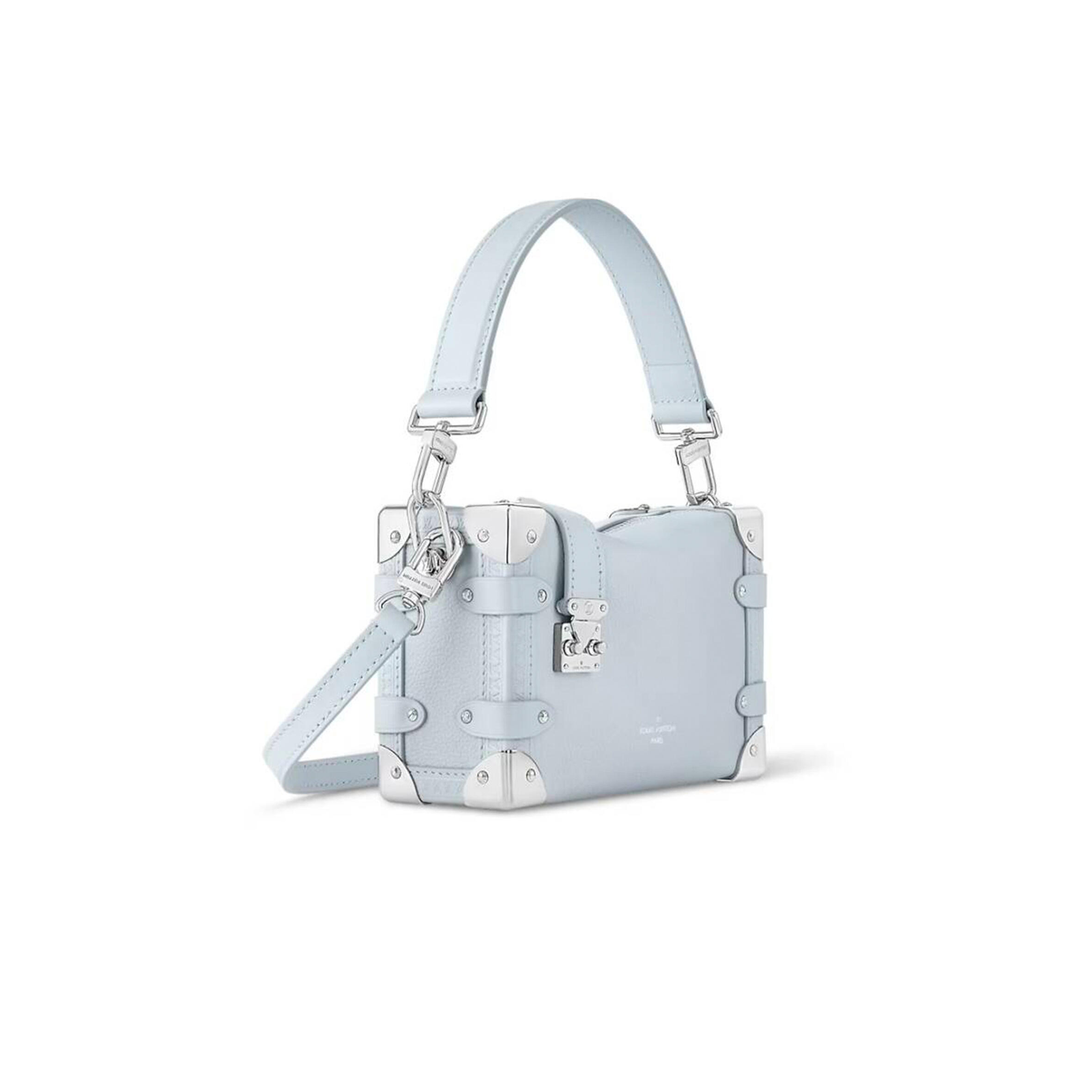 M25067 LouisV Side Trunk Bag - Blue Grained Leather - 18 × 12 × 8 cm