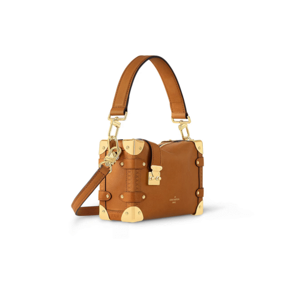 M23818 LouisV Side Trunk Bag - Brown Grained Leather - 18 × 12 × 8 cm