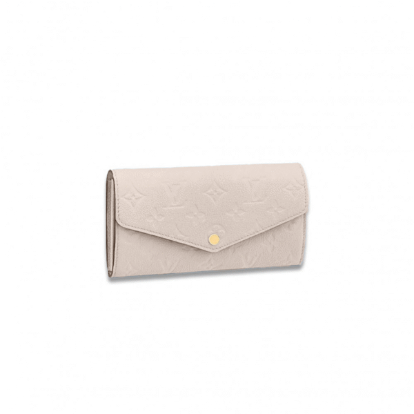 M25713 LouisV Sarah Wallet - Mist Purple Monogram Embossed Leather - 19 × 10.5 × 2 cm
