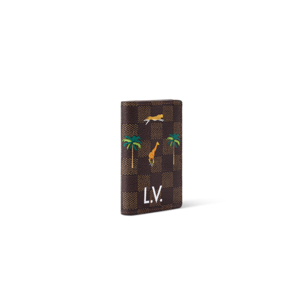 N40869 LouisV Wallet - Damier Heritage Canvas - 7.5 × 11.1 × 1 cm