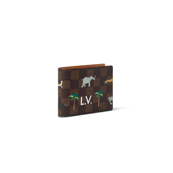 N40870 LouisV Multiple Wallet - Damier Heritage Canvas - 11.5 × 9 × 1.5 cm