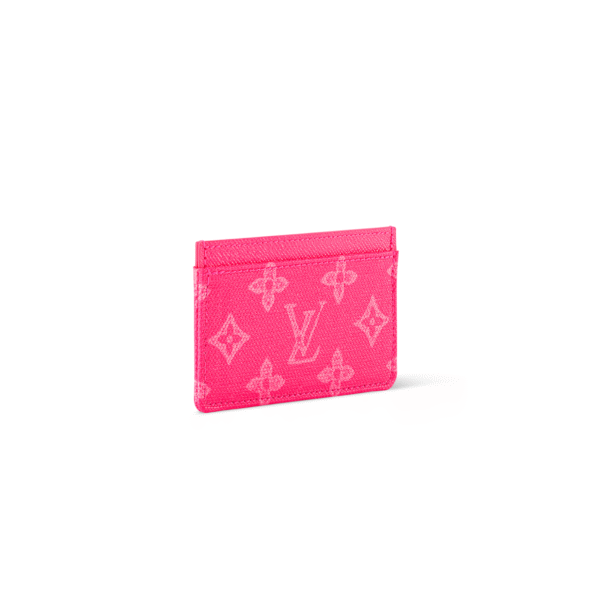 M27754 LouisV Card Holder - Rose Red Monogram Canvas  Leather - 11 × 7 cm