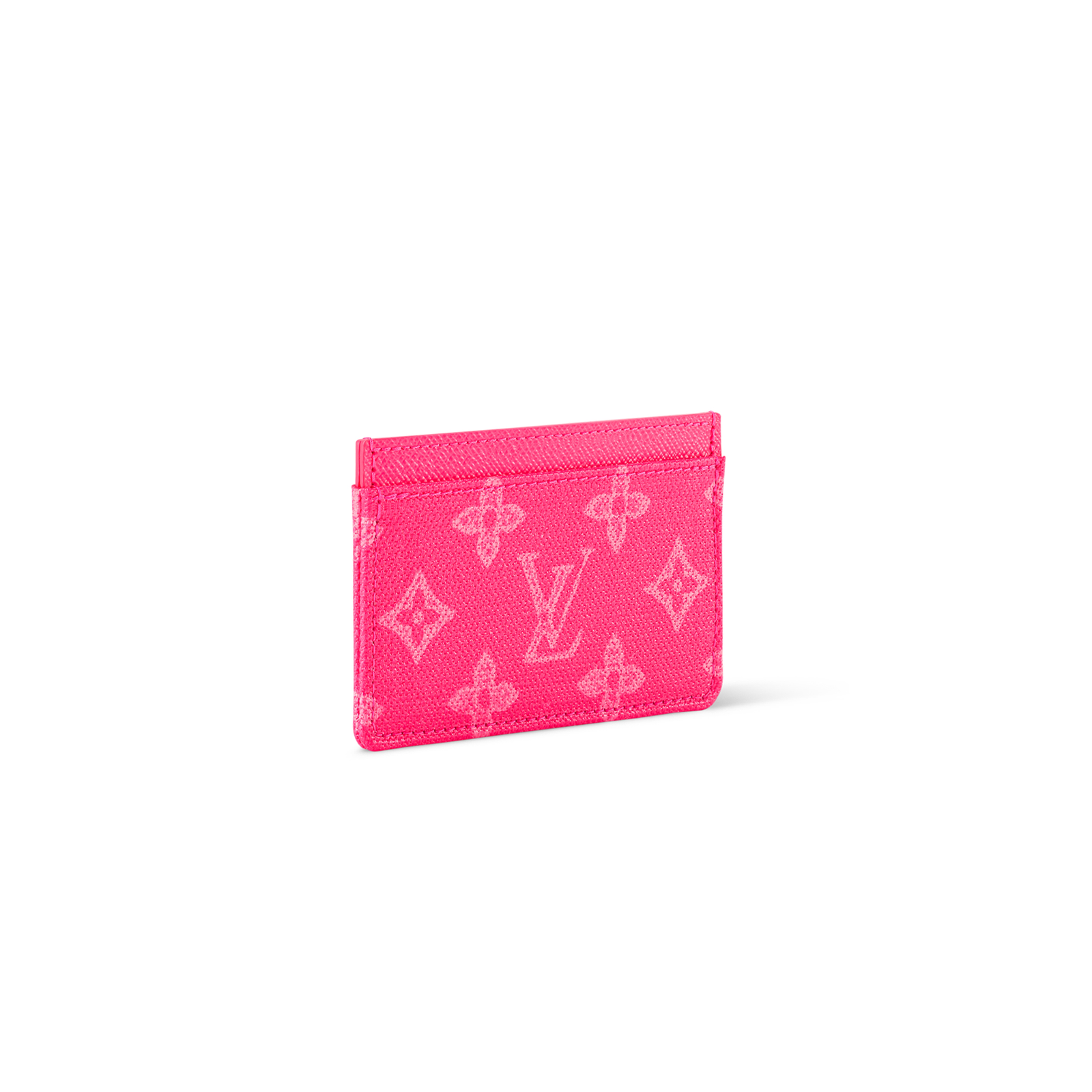 M27754 LouisV Card Holder - Rose Red Monogram Canvas  Leather - 11 × 7 cm