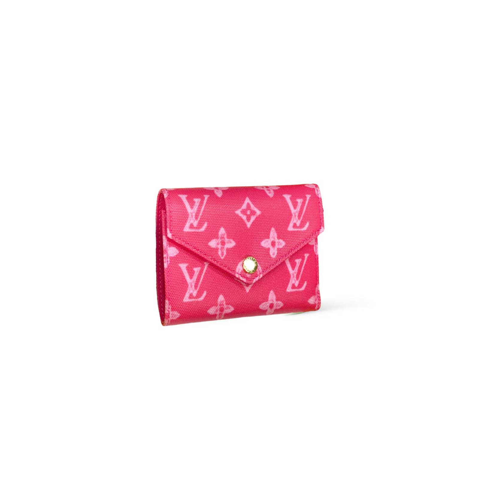 M27681 LouisV Victorine Wallet - Rose Red Monogram Canvas - 12 × 9.5 × 2.5 cm