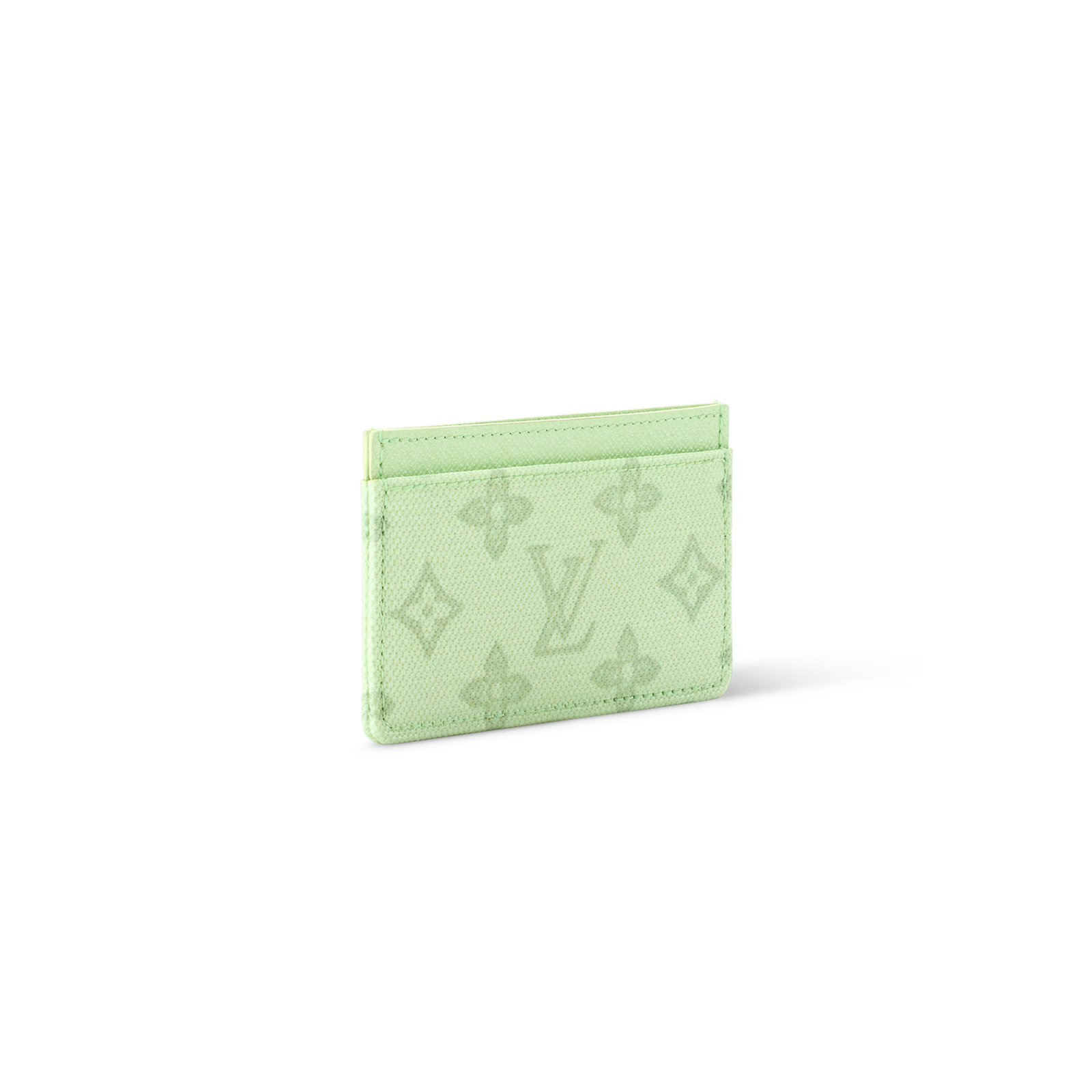 M27753 LouisV Card Holder - Mint Green Monogram Canvas  Leather - 11 × 7 cm
