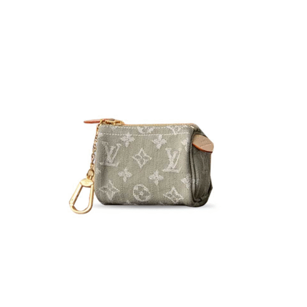 M27605 LouisV Trousse Sedy Coin Purse - Green Monogram Denim  Leather - 11 × 7.5 × 6 cm