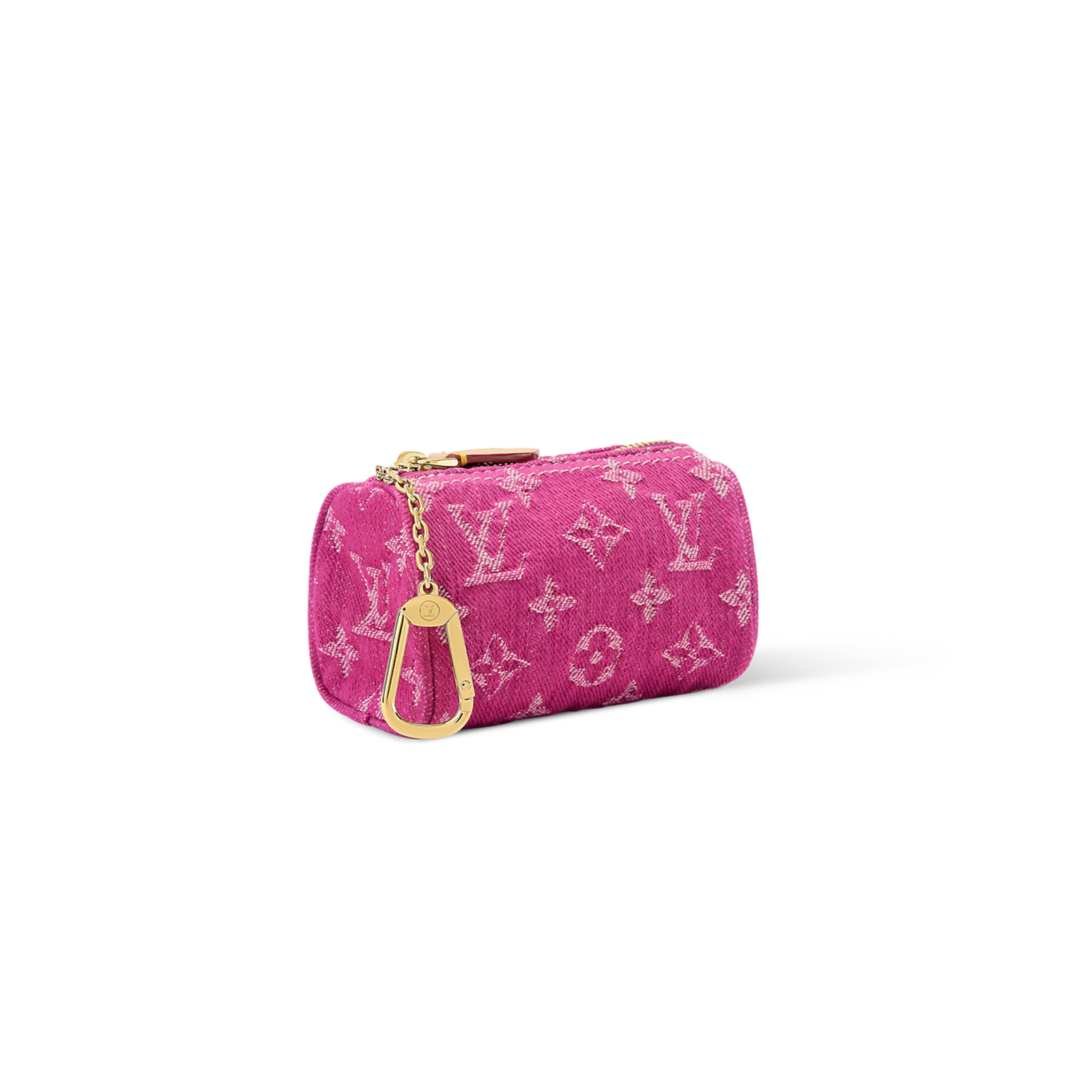 M27605 LouisV Trousse Speedy Coin Purse - Pink Monogram Denim  Leather - 11 × 7.5 × 6 cm