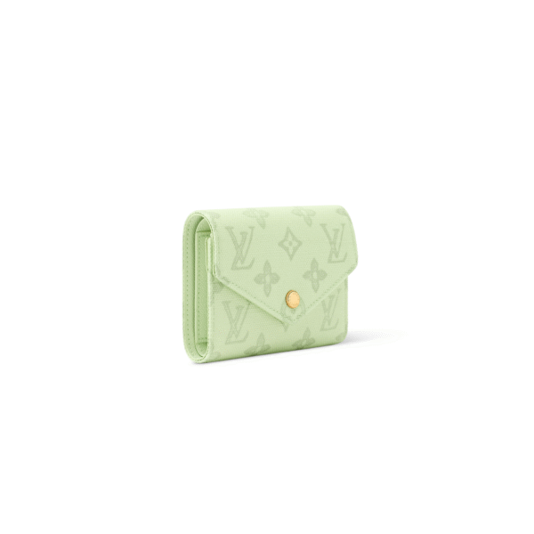 M27681 LouisV Victorine Wallet - Light Green Monogram Origine Coated Canvas - 9.5 × 2.5 × 12 cm
