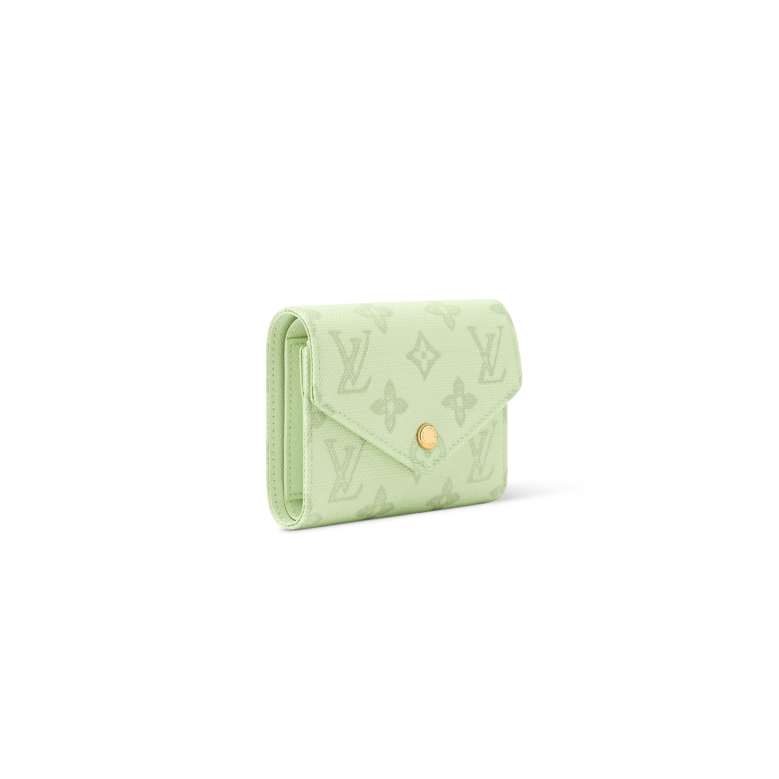 M27681 LouisV Victorine Wallet - Light Green Monogram Origine Coated Canvas - 9.5 × 2.5 × 12 cm
