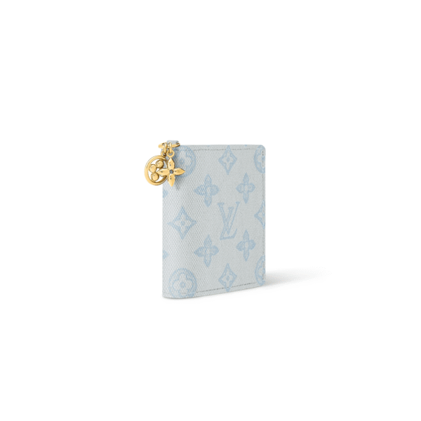 M28327 LouisV Zippy Wallet - Light Blue Monogram Coated Canvas - Compact Square Design