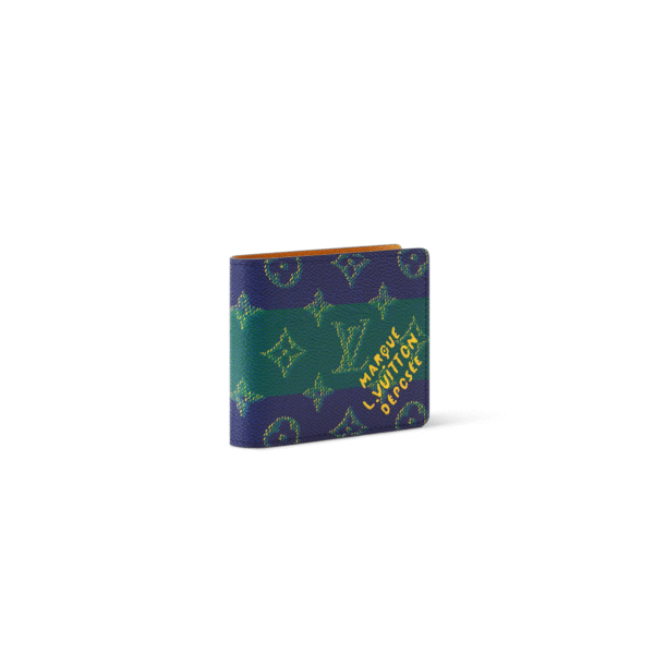 M25795 LouisV Multiple Wallet - Blue Monogram Canvas - 11.5 × 9 × 1.5 cm