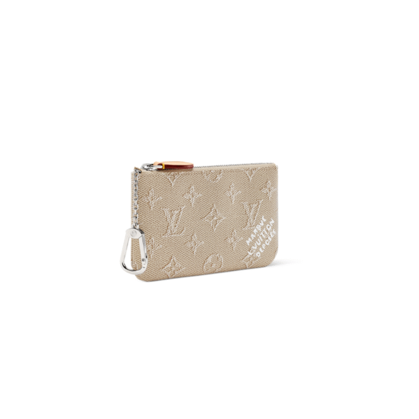 M27113 LouisV Mini Pouch - Beige  White Monogram Canvas - 12 × 8 × 3 cm