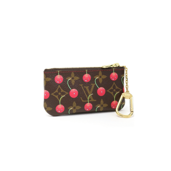 M95042 Louis Vuitton Coin Purse Monogram Cherry Canvas Brown 12 x 6 x 1 cm