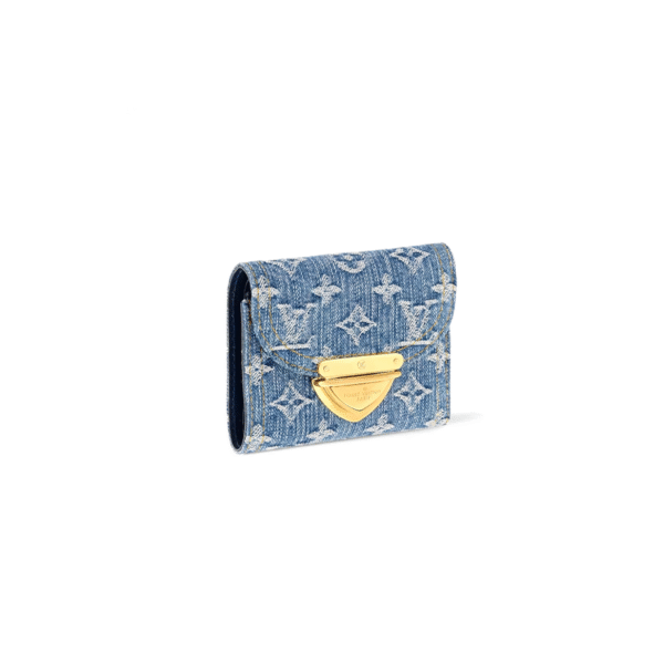 M82959 Louis Vuitton Victorine Wallet Monogram Denim Blue 12 x 9.5 x 1.5 cm