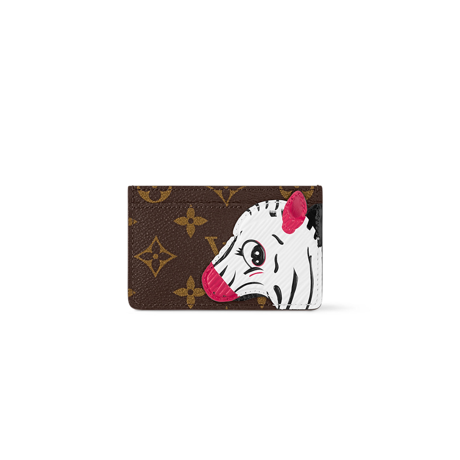 M11448 Louis Vuitton Card Holder Monogram Canvas Zebra Print Black White 11 x 7 x 0.5 cm