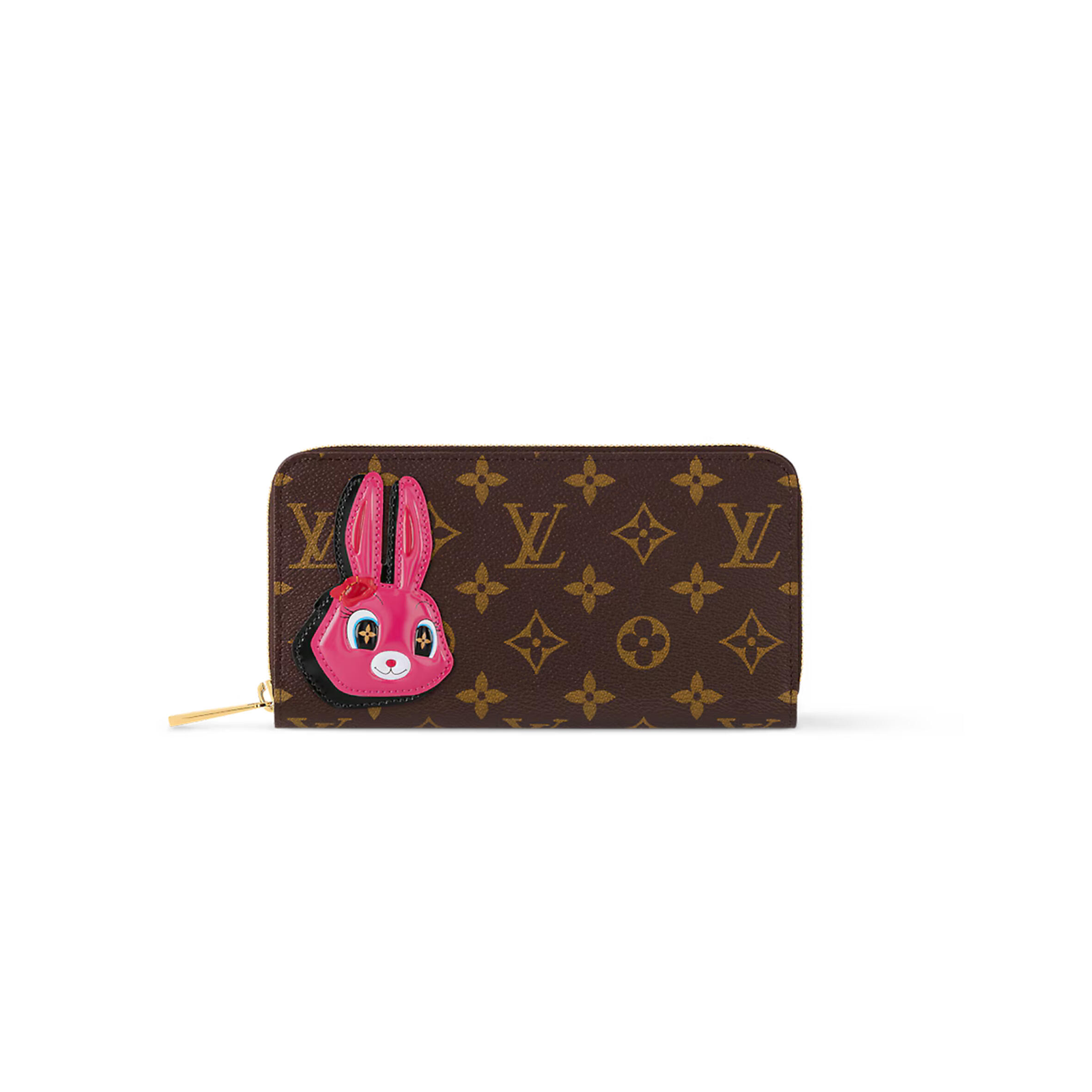M83689 Louis Vuitton Zippy Wallet Monogram Canvas Rabbit Print Brown 19 x 10 cm
