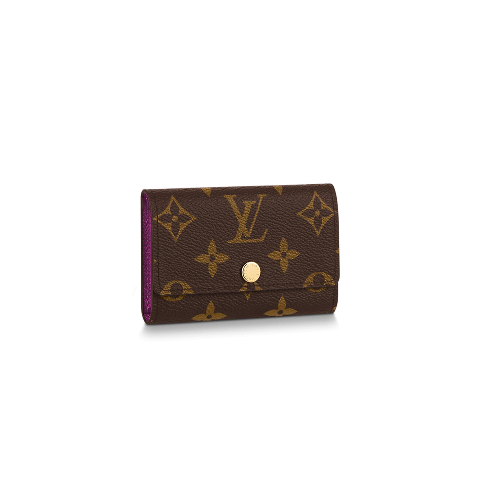 M60701 Louis Vuitton Key Pouch Monogram Canvas Pink 10 x 7 cm