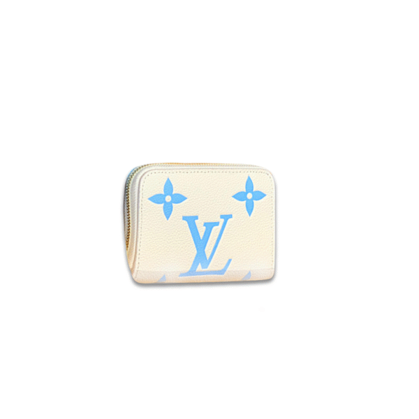 M60574 Louis Vuitton Zippy Coin Purse Monogram Canvas Blue 11 x 8 x 1 cm