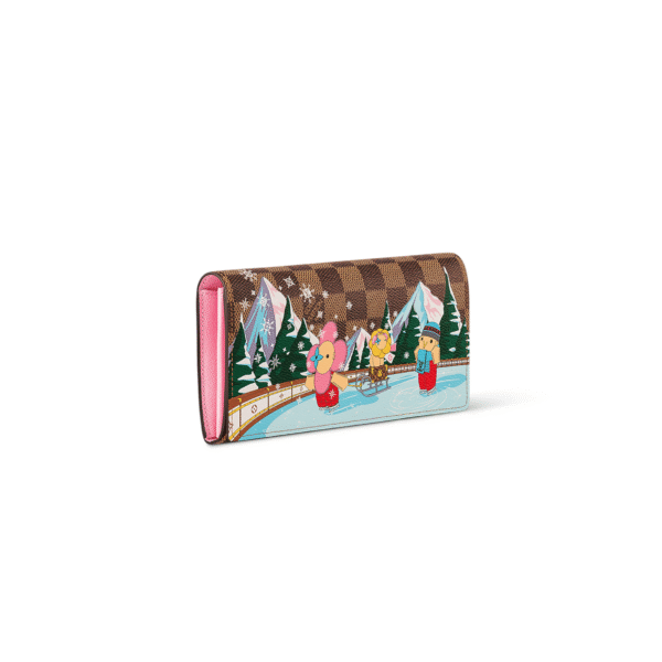N63551 Louis Vuitton Sarah Wallet Monogram Snow Mountain Canvas Brown 19 x 10.5 x 2 cm