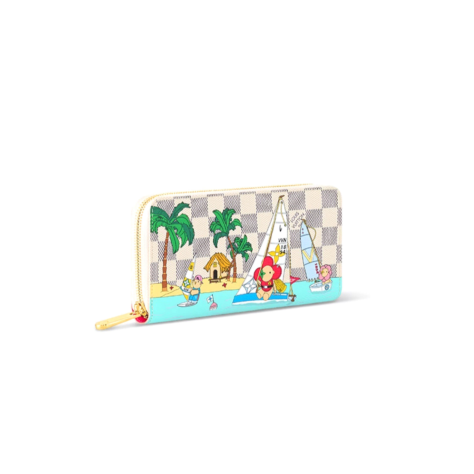 M40507 Louis Vuitton Zippy Wallet Damier Azur Canvas White Blue 19.5 x 10.5 x 2.5 cm