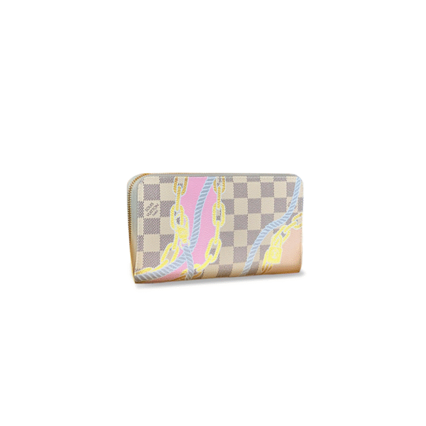 **N40480 Louis Vuitton Zippy Wallet – White Damier Canvas – 19 x 10 cm**