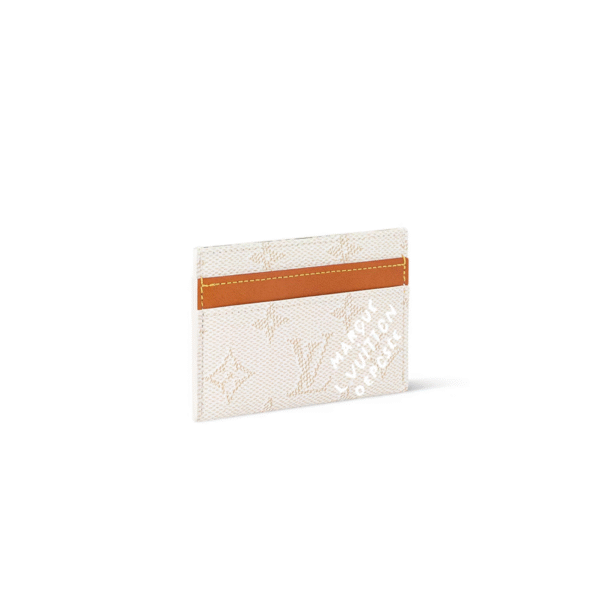 M14766 Louis Vuitton Double Card Holder – White Monogram Heritage Coated Canvas with Leather Trim – 11 x 7 x 1.5 cm