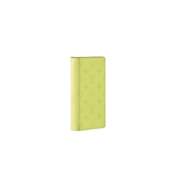 M14131 Louis Vuitton Zippy Wallet – Yellow Taïga Leather & Monogram Eclipse Canvas – 19 x 10 cm