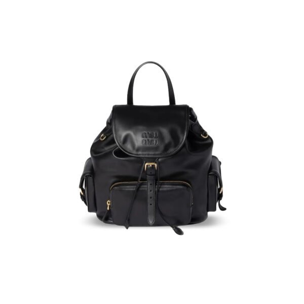 5BZ042 MIU LEATHER BACKPACK (29.5*25*12.5cm)