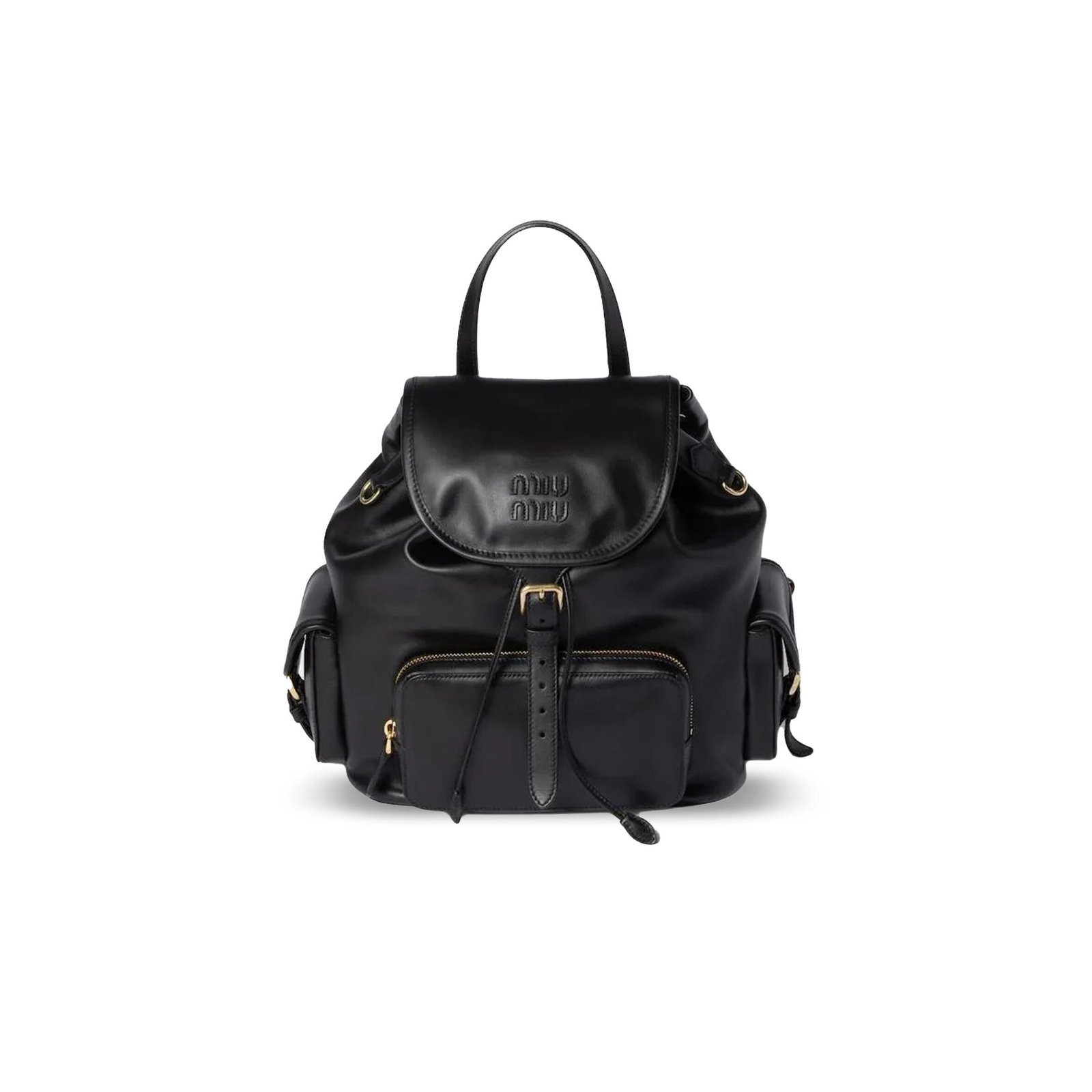 5BZ042 MIU LEATHER BACKPACK  (29.5*25*12.5cm)
