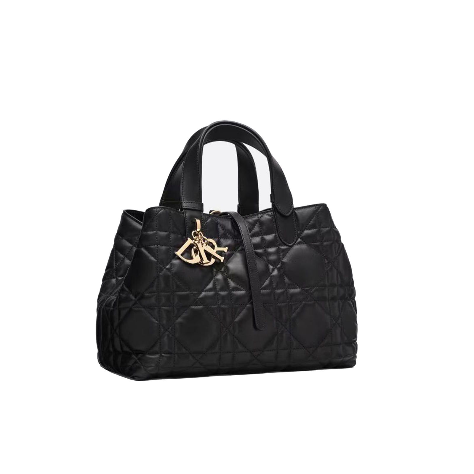 Medium Dior Toujours Bag Black Calfskin with Macrocannage