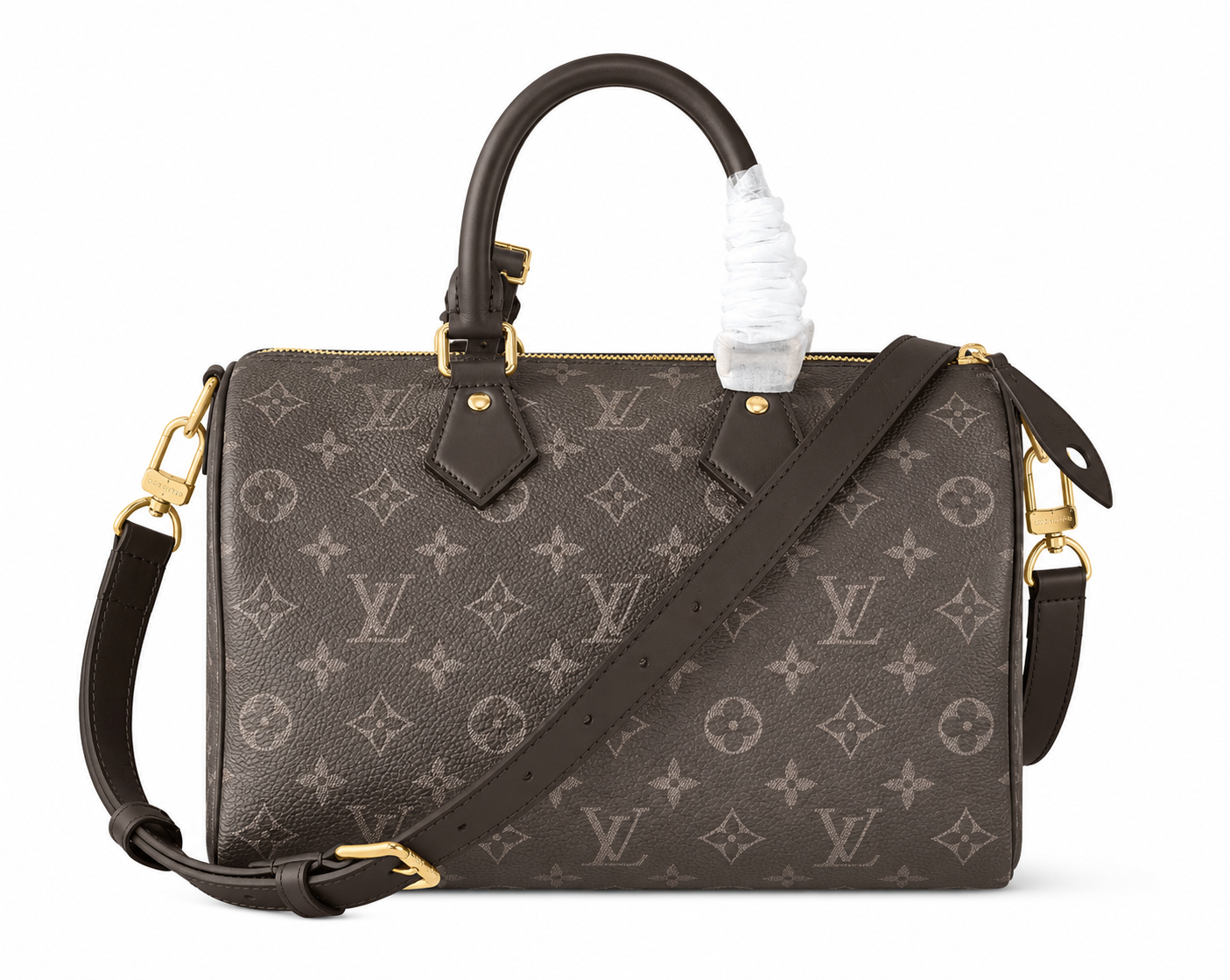 M14064 LouisV Speedy P9 Bandoulière 30 - Ebony Monogram Calfskin Leather - 30 × 17 × 21 cm