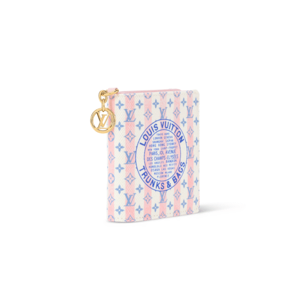 M29058 LouisV LV Charms Pocket Organizer Wallet - Pink Monogram Canvas  Leather - 9 × 10 × 2.5 cm