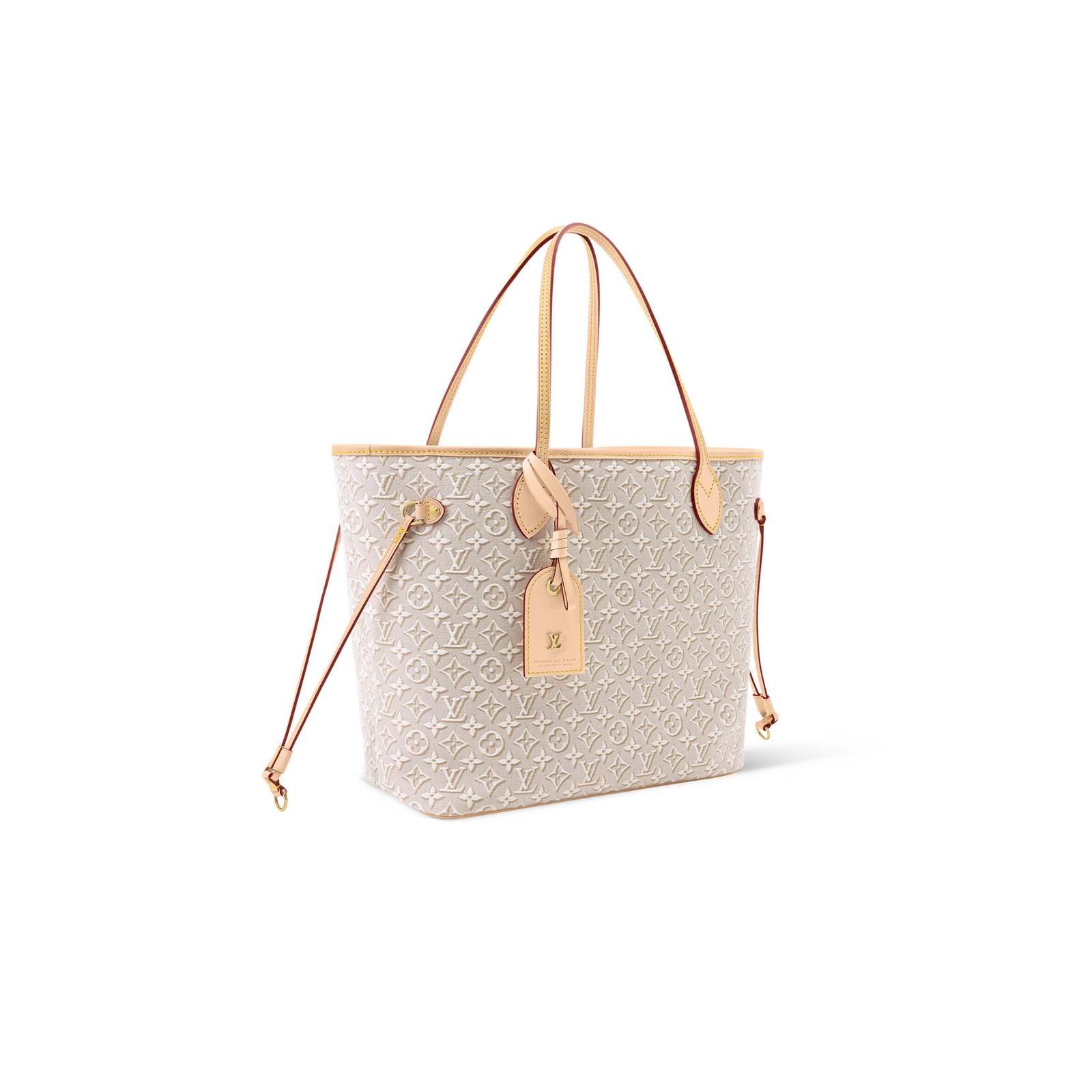 M2A381 LouisV Neverfull MM - Brown Monogram Emblème Jacquard Canvas  Leather - 31 × 28 × 14 cm