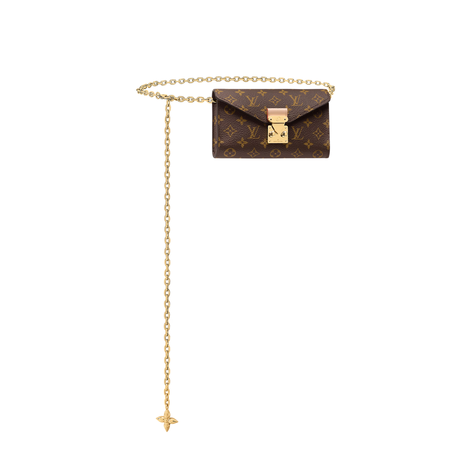 M4869Z LouisV Uch Metis Belt Bag - Brown Monogram Canvas  Metal Chain - 13.5 × 8 cm