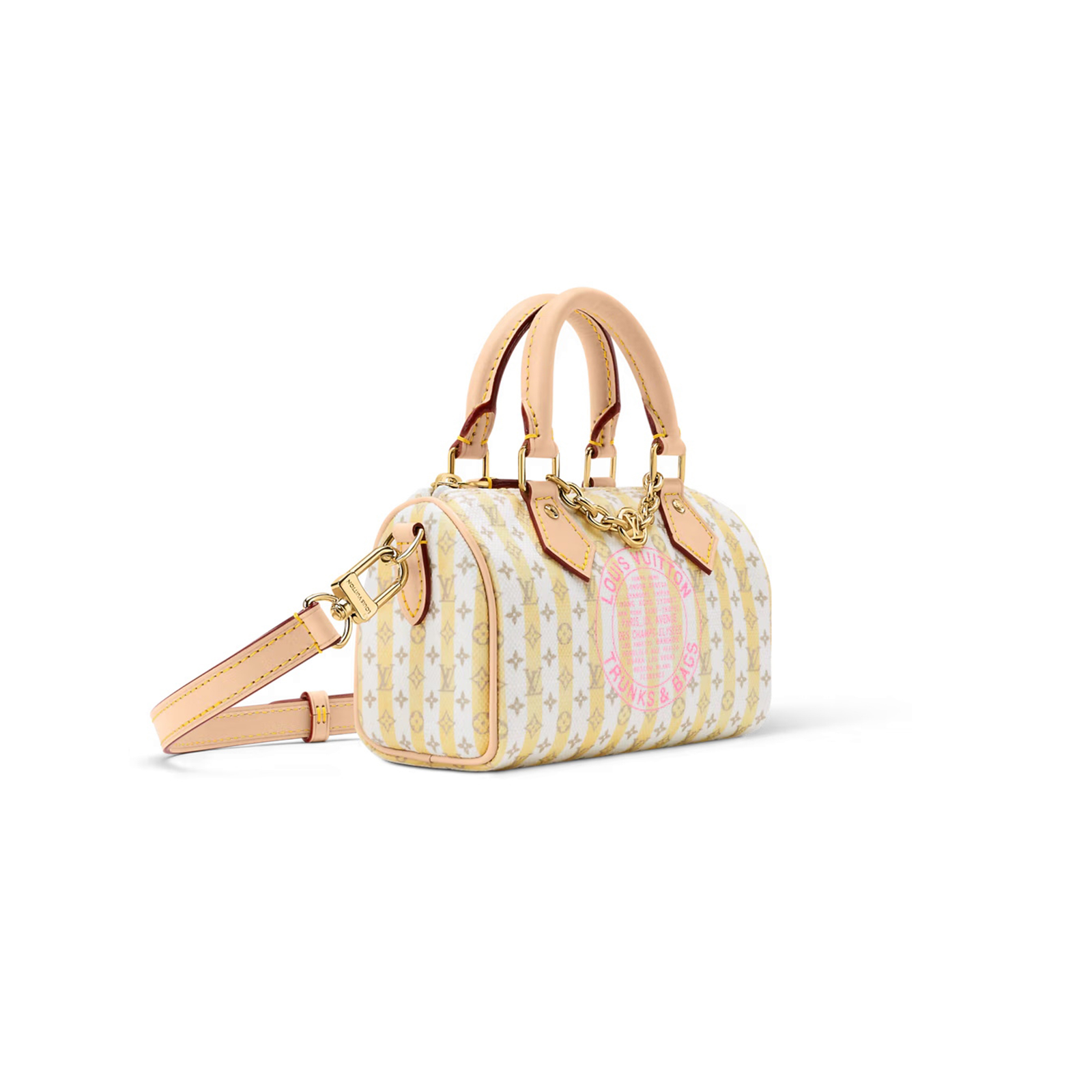 M29030 LouisV Nano Speedy - Beige Monogram Canvas / Calfskin Trim - 16 × 7.5 × 10 cm