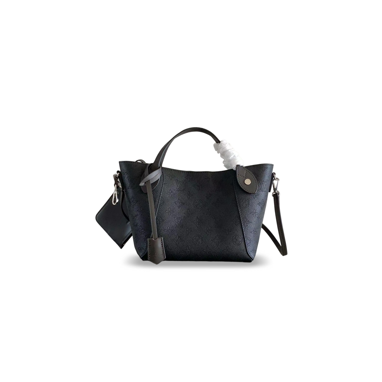 M54350  M54353 LouisV Hina PM - Black Perforated Calfskin Leather - 34 × 18.5 × 13 cm