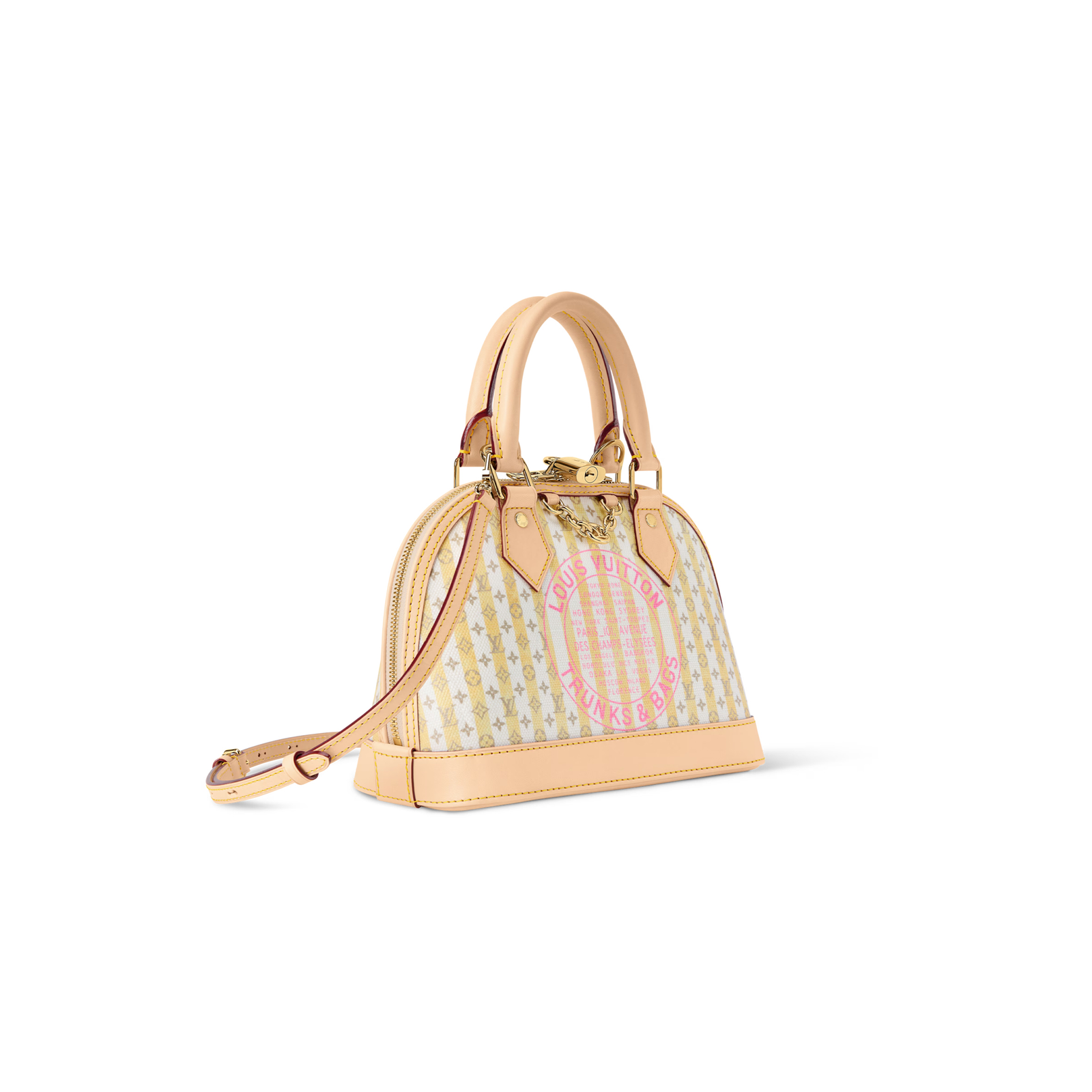 M28672 LouisV Alma BB - Beige Mini Monogram Stamp Canvas / Leather Trim - 23.5 × 17.5 × 11.5 cm