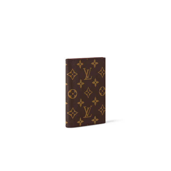 M64502 LouisV Passport Cover - Brown Monogram Canvas Leather Trim - 14 × 10 × 2.5 cm