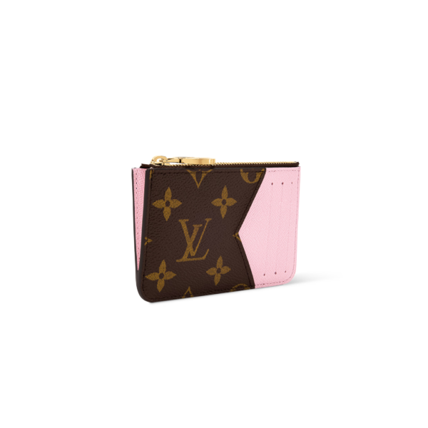 M29060 LouisV Romy Card Holder - Pink Monogram Canvas  Leather Lining - 12 × 8 × 0.8 cm
