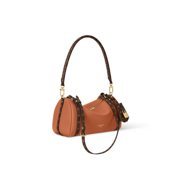 M29428 Louis Vuitton Express Small Bag Mustard Brown Cowhide Leather Monogram Trim Shoulder Bag 17 × 13.5 × 26 cm
