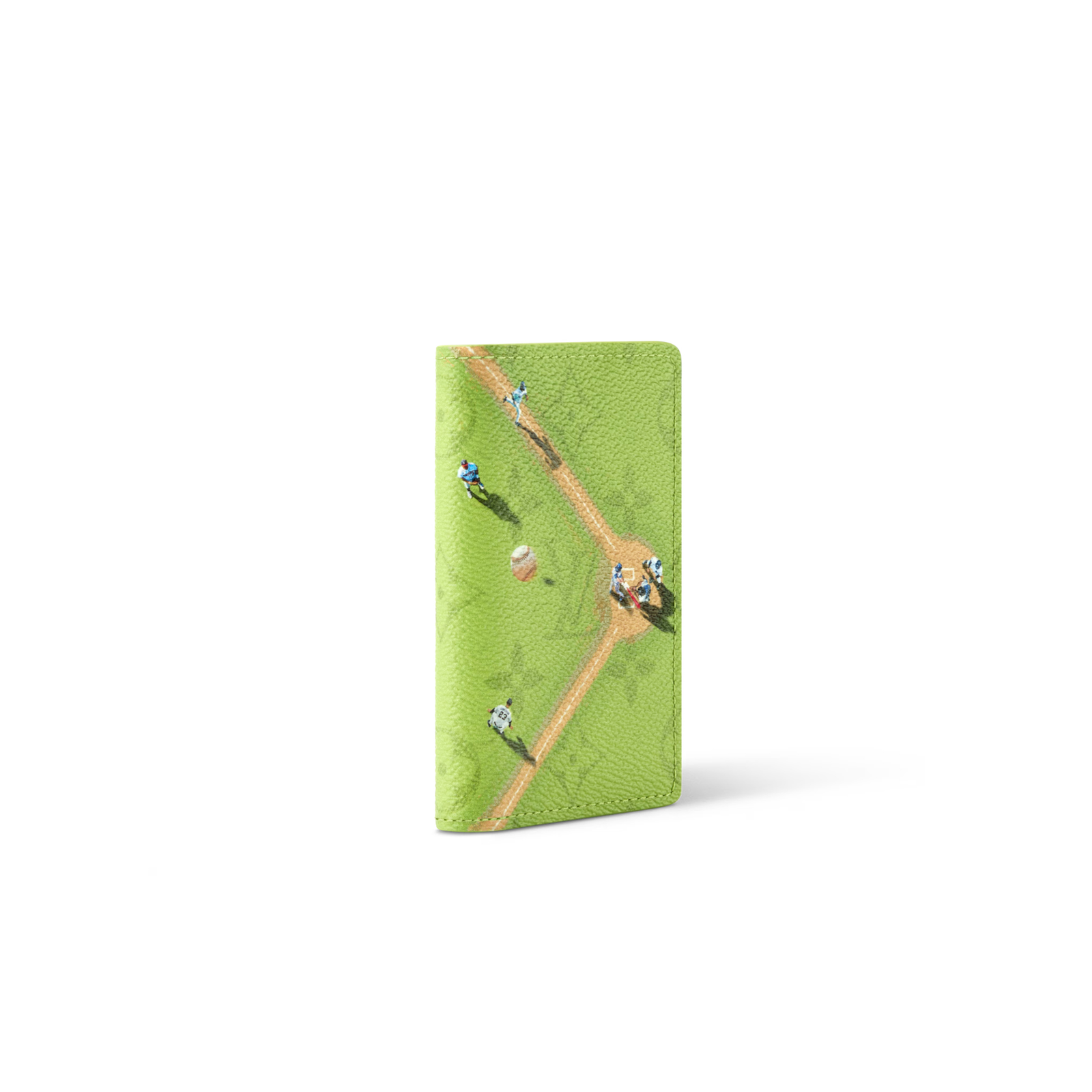 M2A342 Louis Vuitton Pocket Wallet Avocado Green Colored Monogram Canvas Sports Print Bifold Wallet 11.1 × 1 × 7.5 cm