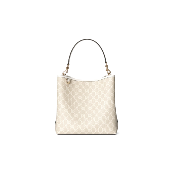 815103 Gucci GG Emblem Small Shoulder Bag Beige Dark Brown GG Canvas Leather Trim Crossbody Bag 25 × 25 × 15.5 cm
