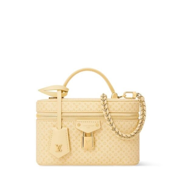 M29051 Louis Vuitton Vanity Chain Pouch Minigram Canvas Yellow Leather Chain Crossbody Bag 19 × 11.5 × 6.5 cm