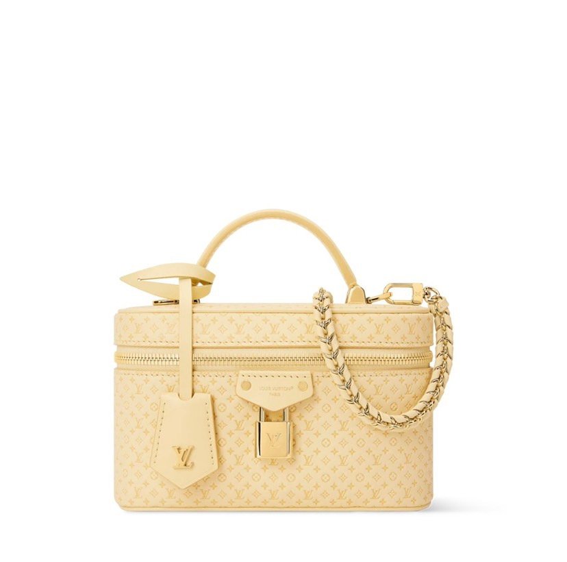 M29051 Louis Vuitton Vanity Chain Pouch Minigram Canvas Yellow Leather Chain Crossbody Bag 19 × 11.5 × 6.5 cm