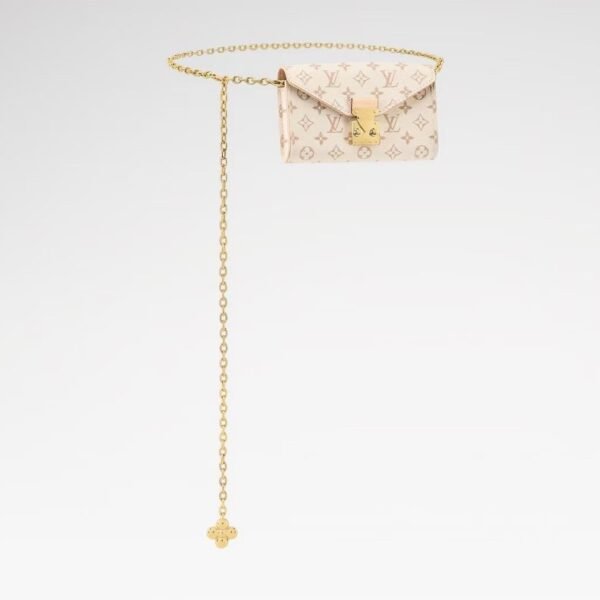 M4871Z Louis Vuitton Metis Belt Chain Pouch Monogram Dune Canvas Waist Bag White 13.5 × 8 cm
